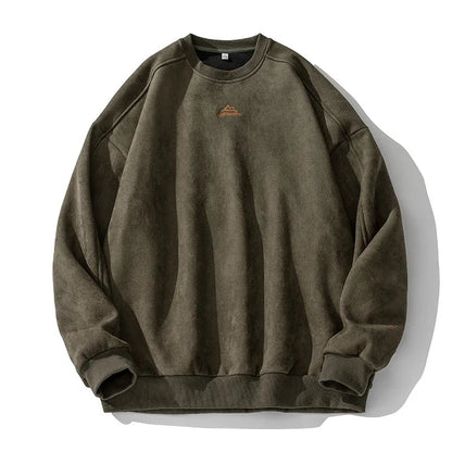 Men's Suede Oversized Pullover - VibreMode