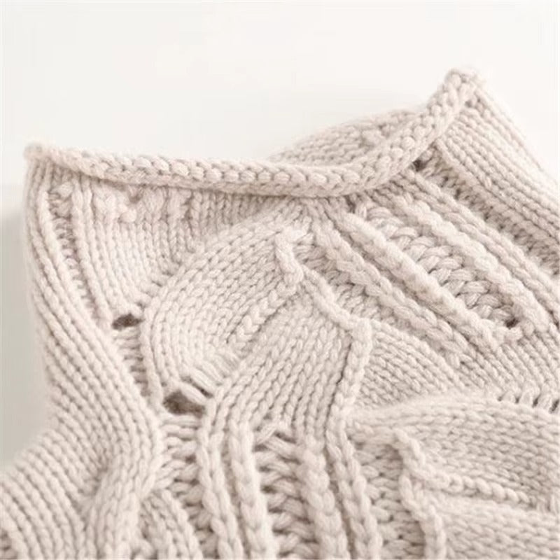 Women's Turtleneck Sweater Knit Detail