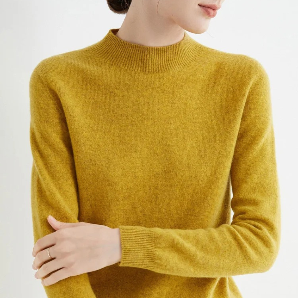 Women's Cashmere Knitted Sweater Soft Winter Beige
