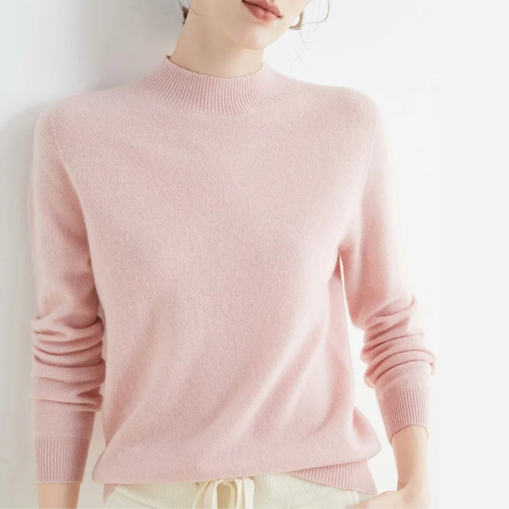 Women's Cashmere Knitted Sweater Soft Winter Beige