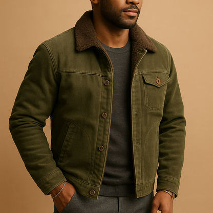 Men’s corduroy style jacket with a modern slim fit, suitable for casual days and formal outfits, paired with jeans or chinos.