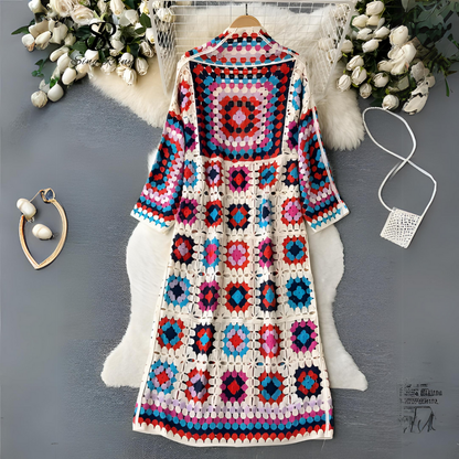 Women's Colorful Long Cardigan