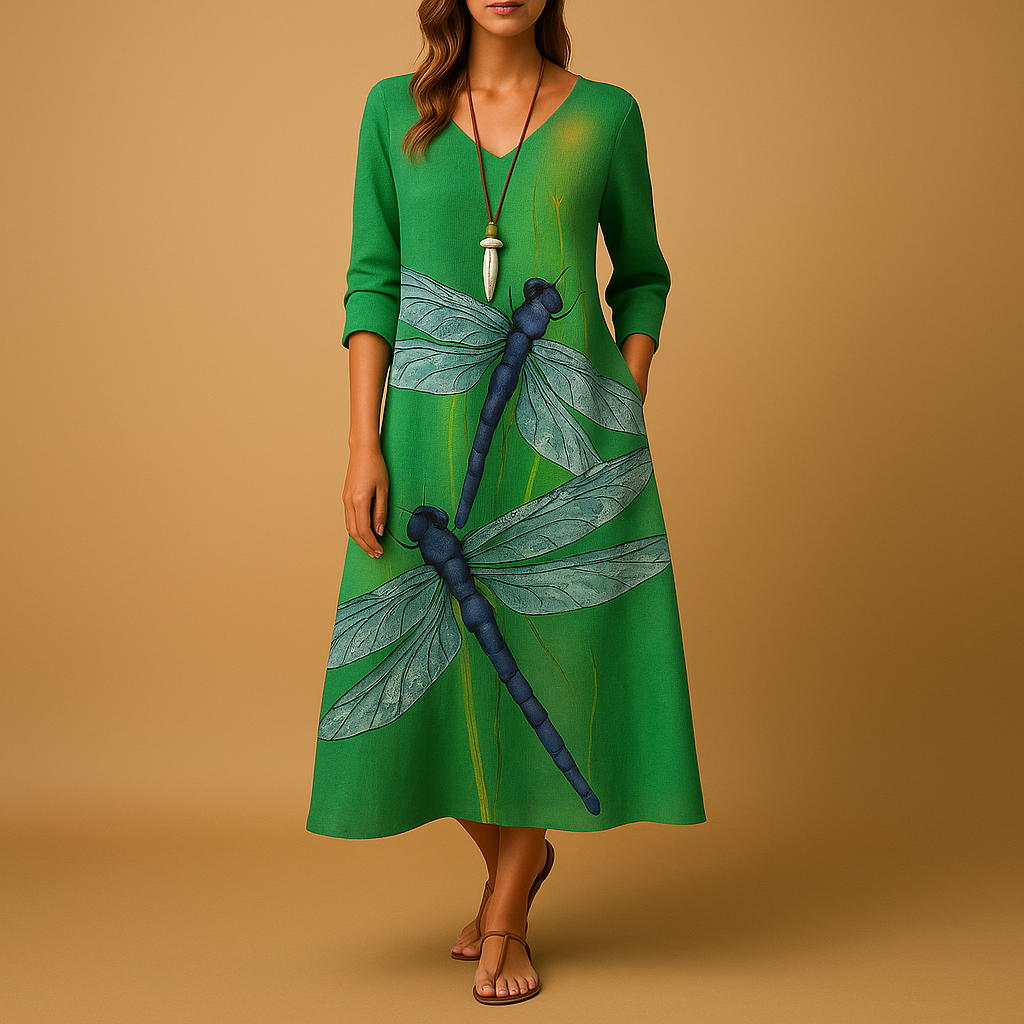 Women’s breathable cotton A-line dress with minimalist design and flattering fit, ideal for office wear, daily outfits and formal occasions.