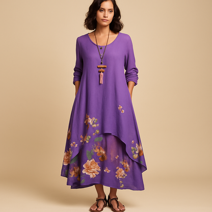 Women’s breathable cotton A-line dress with minimalist design and flattering fit, ideal for office wear, daily outfits and formal occasions.