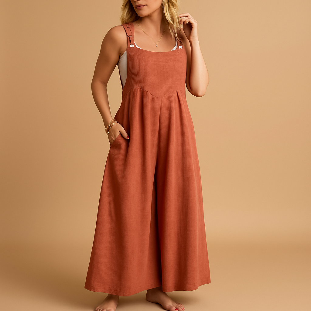 Relaxed Fit Women's Cotton Jumpsuit - VibreMode