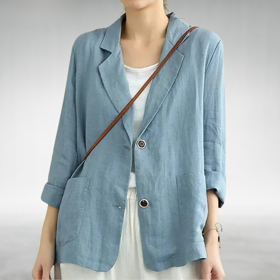 Women's Button Down Blazer Jacket - VibreMode