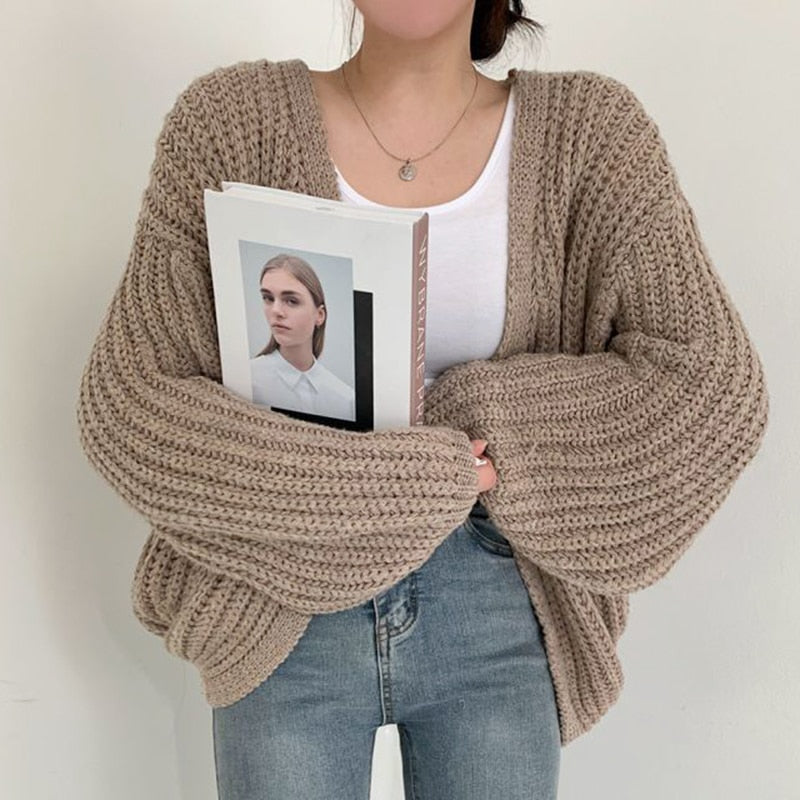 Women's Oversized Open Front Cardigan - VibreMode