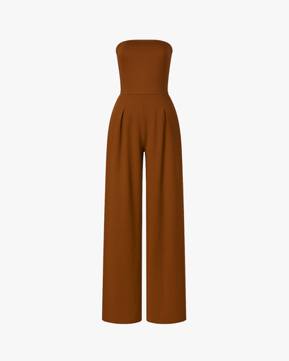 Image of Courtney | Women's Strapless Wide Leg Jumpsuit
