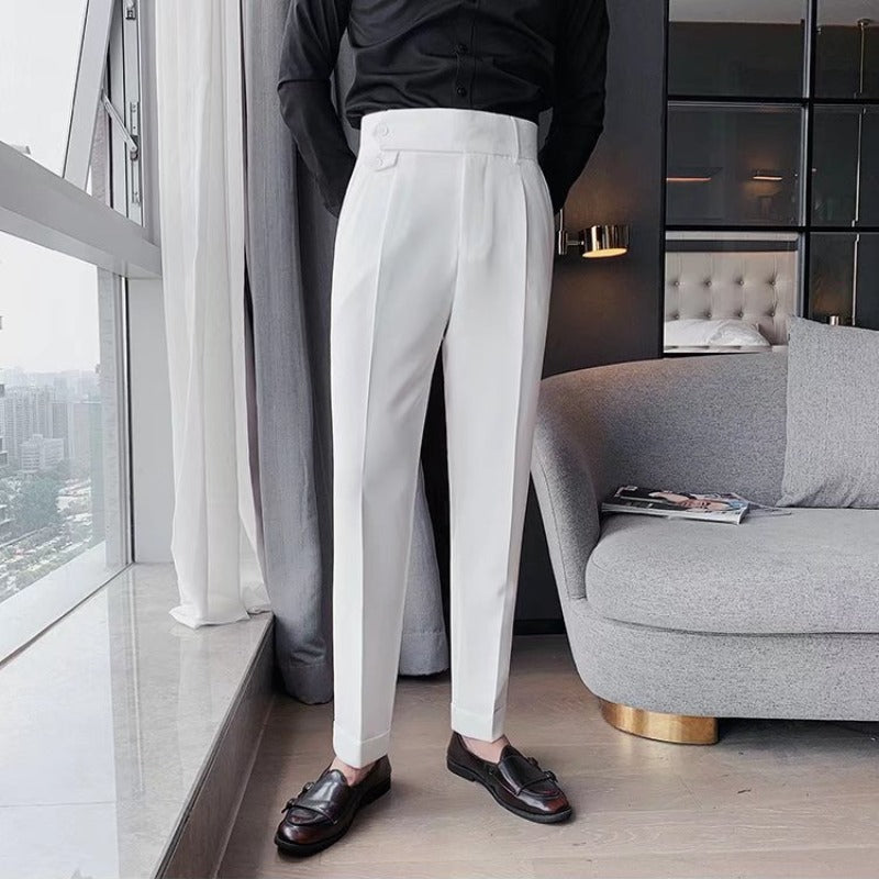 Image of Craig | Men's High-Waisted Pleated Cuffed Pants