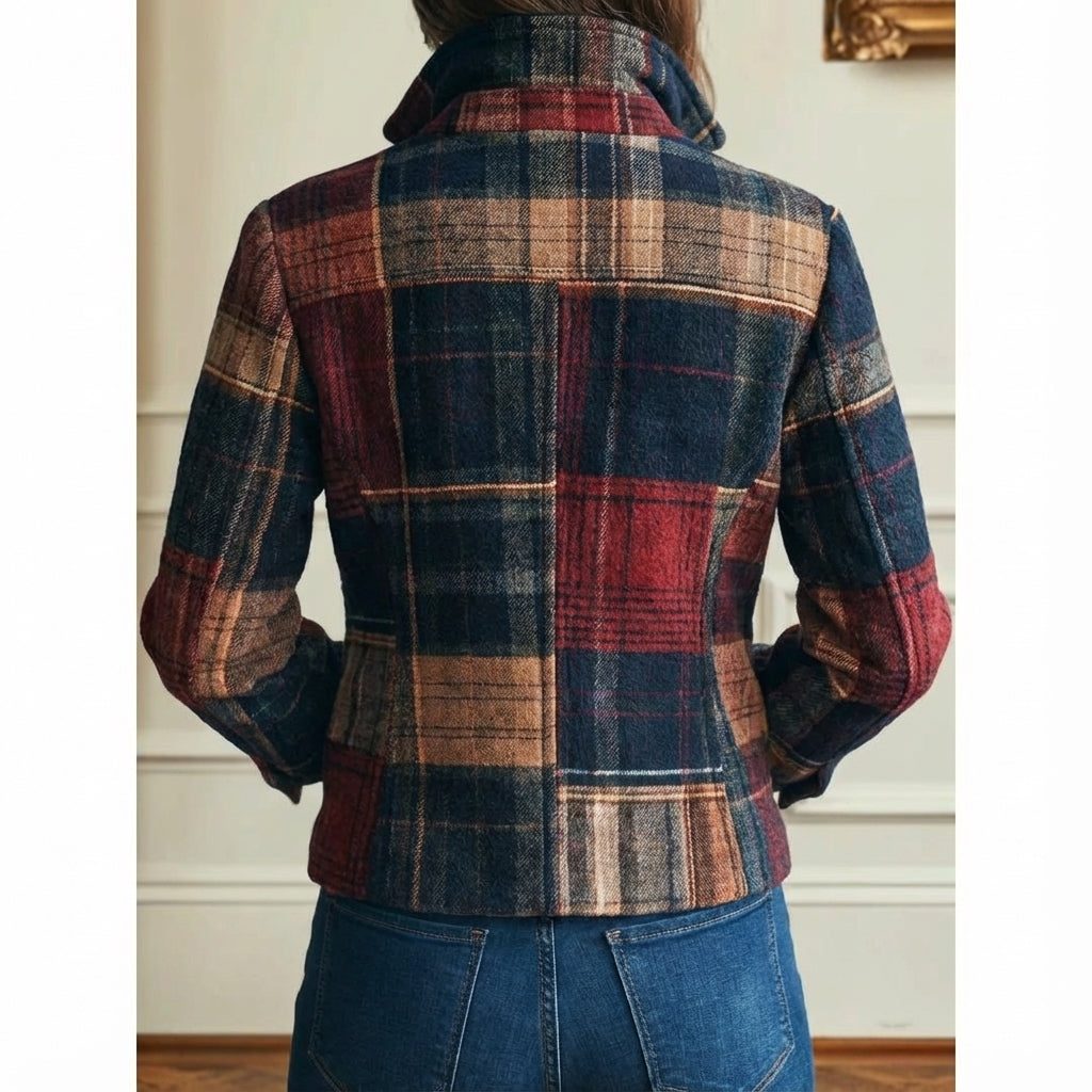 Fit Plaid Button Down Jacket