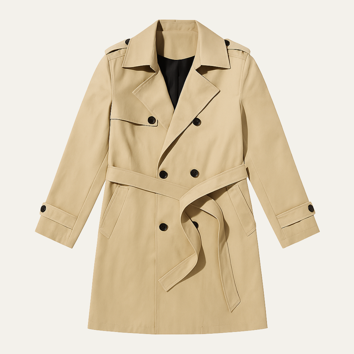 Men's Double Breasted Trench Coat Waterproof Long - VibreMode