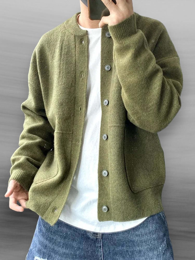 Men's Casual Knit Cardigan Sweater Lightweight Gray