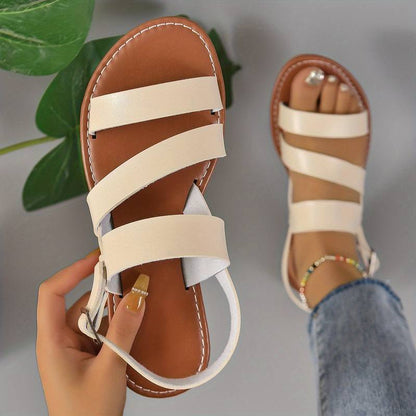 Women's Three Strap Flat Sandals
