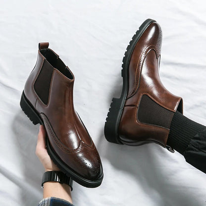 Davenport Men's Faux Leather Chelsea Boots