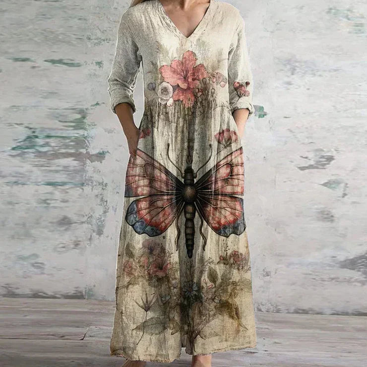 Vintage Chic Long Maxi Dress