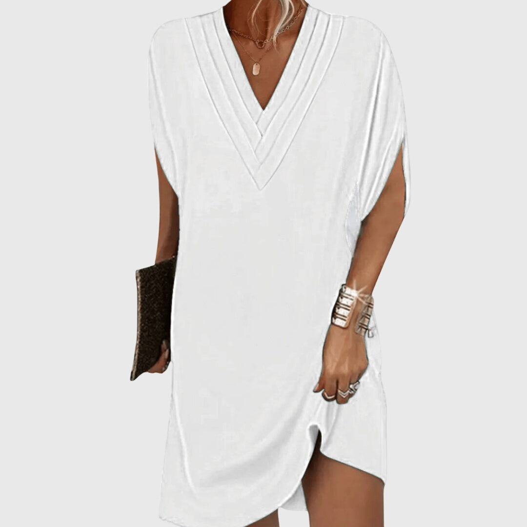 Casual Women's V Neck Short Dress