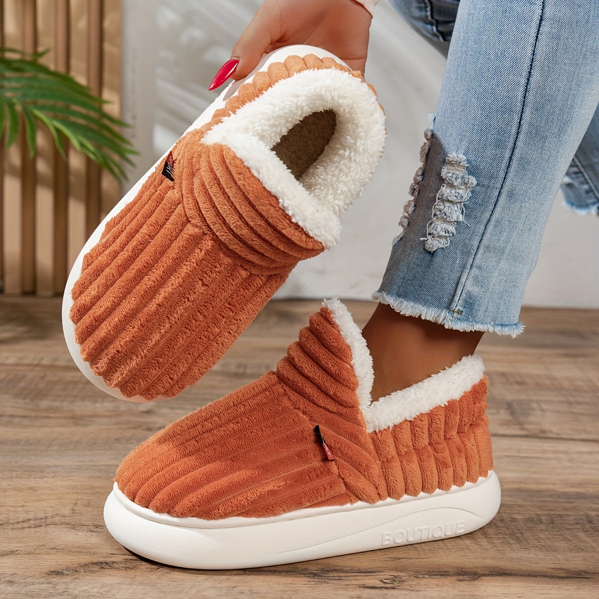 Women's Fleece Slippers Non-Slip Sole