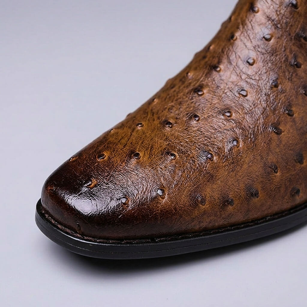 Classic Western Ostrich Leather Boots