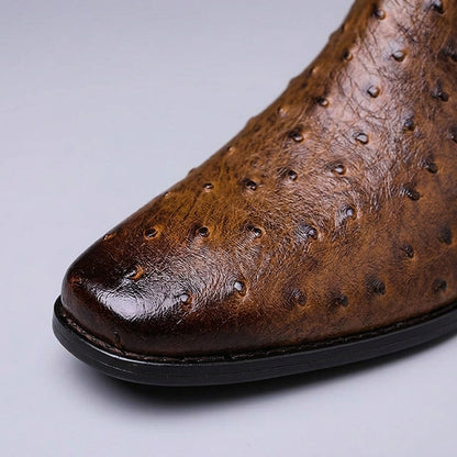 Classic Western Ostrich Leather Boots