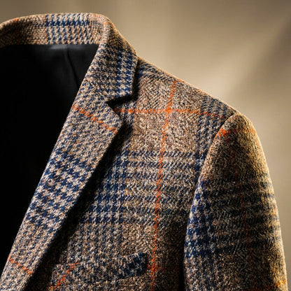 Classic Patterned Mens Wool Jacket