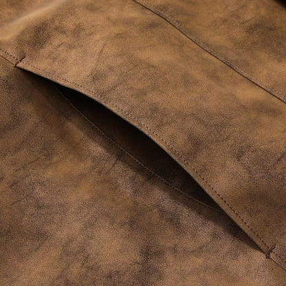 Edgy Leather Aviator Jacket