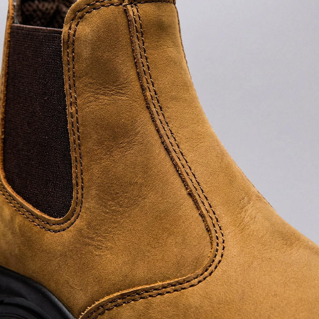 Comfortable Slip On Leather Ankle Boots