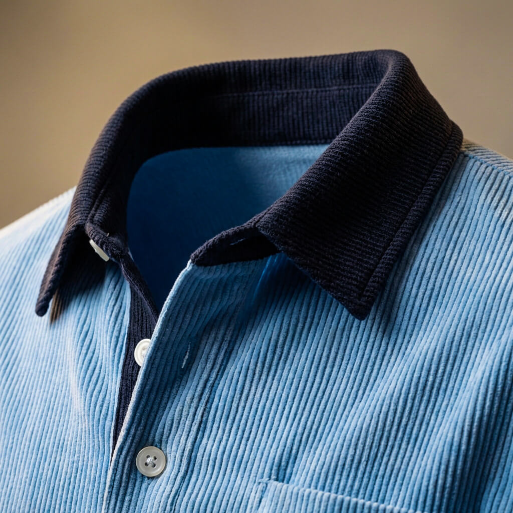 Rugged Textured Long Sleeve Polo Shirt