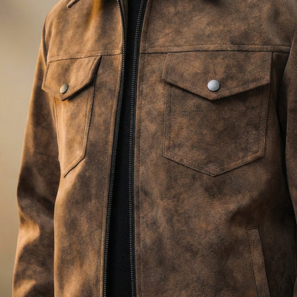 Classic Vintage Brown Leather Jacket
