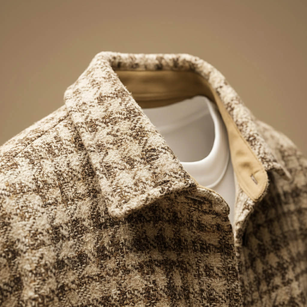 Classic Houndstooth Wool Coat