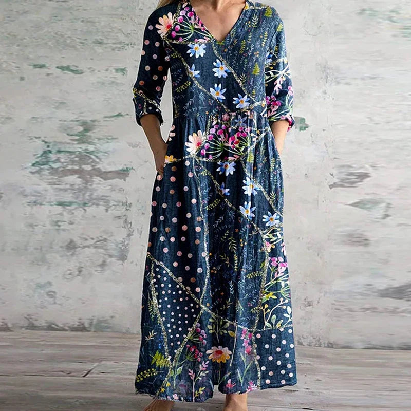 Vintage Chic Long Maxi Dress