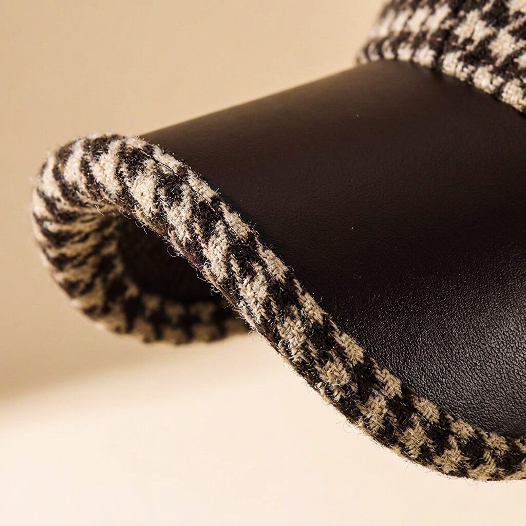 Warm Houndstooth Beanie Hat