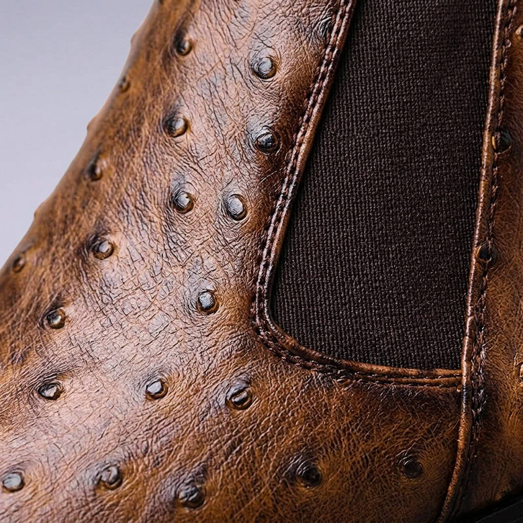 Classic Western Ostrich Leather Boots