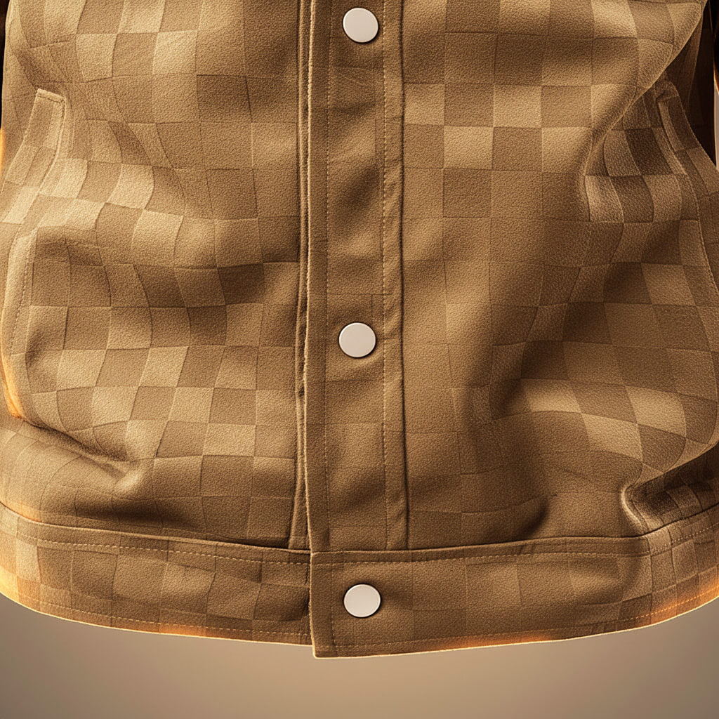 Plaid Faux Suede Leather Jacket
