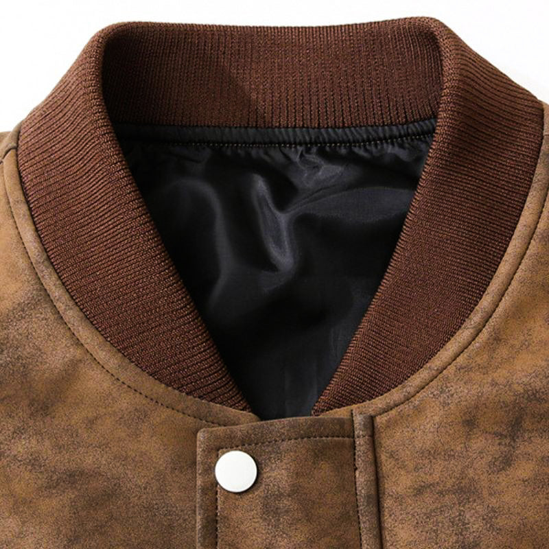 Edgy Leather Aviator Jacket