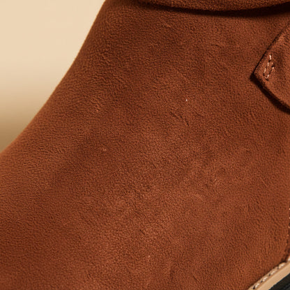 Soft Suede Ankle Boots with Bows