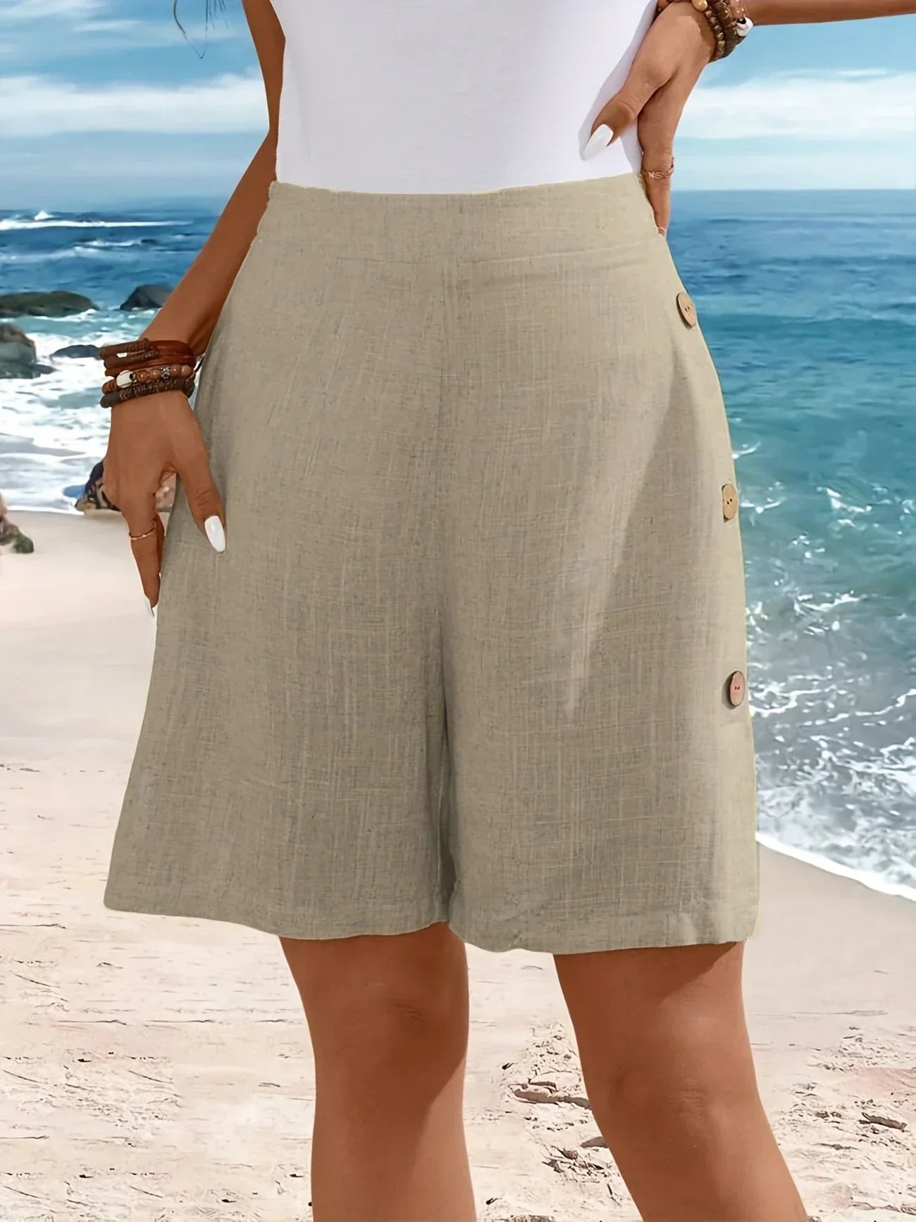 Women's Button Shorts Comfortable