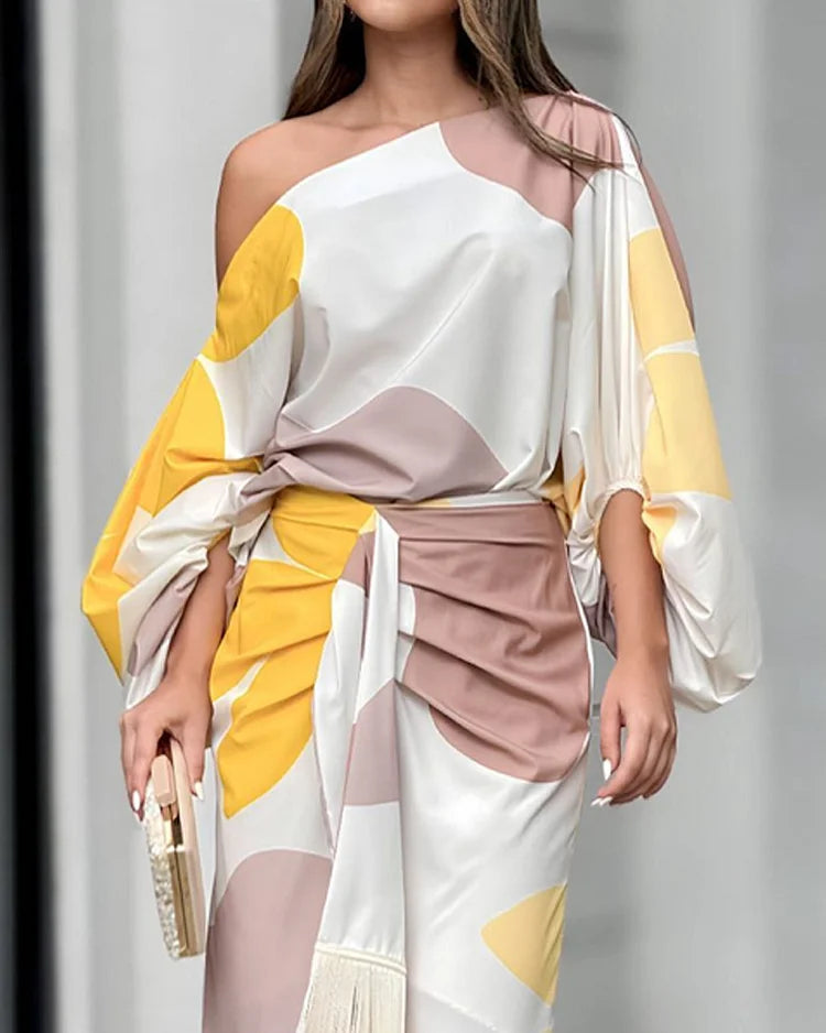 Women's Printed Two Piece Set Elegant Design