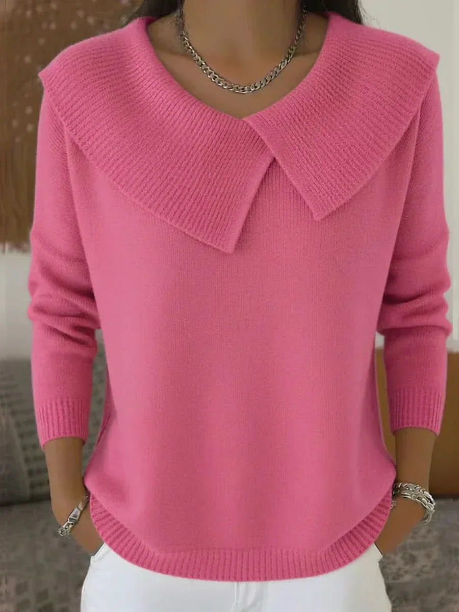 Women's Sweater Wide Folded Collar - VibreMode