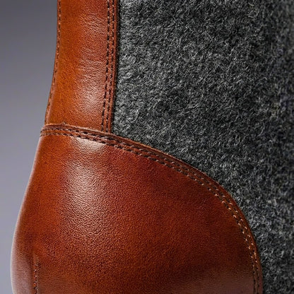 Luxury Sheepskin Leather Ankle Boots