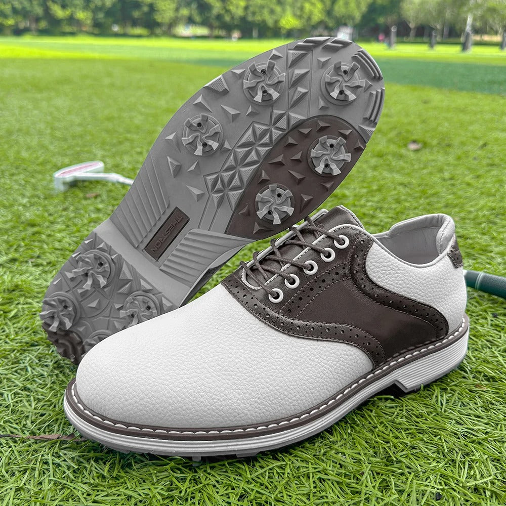 Classic Golf Shoes Leather Brown