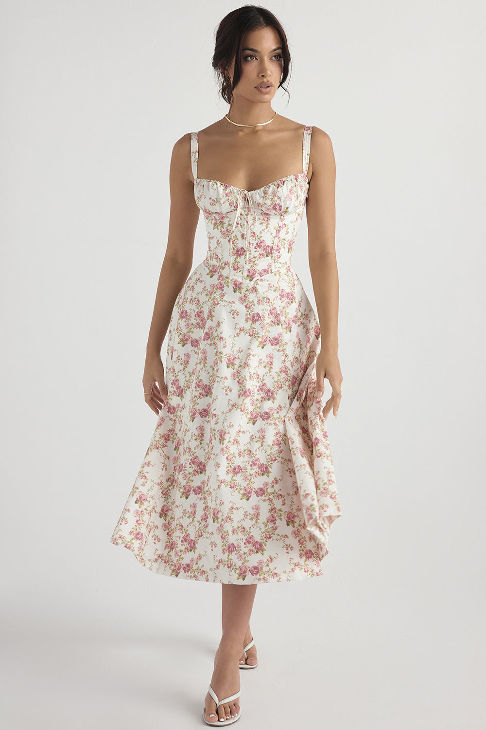 Women's Floral Print Spring Party Dress