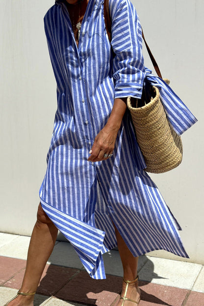 Casual Vertical Stripe Sundress
