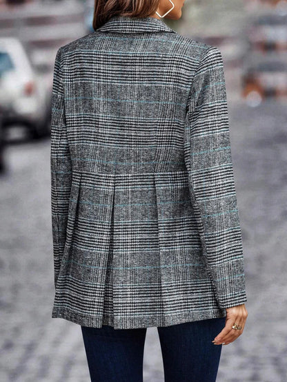 Women's Plaid Blazer Jacket Tailored Fit