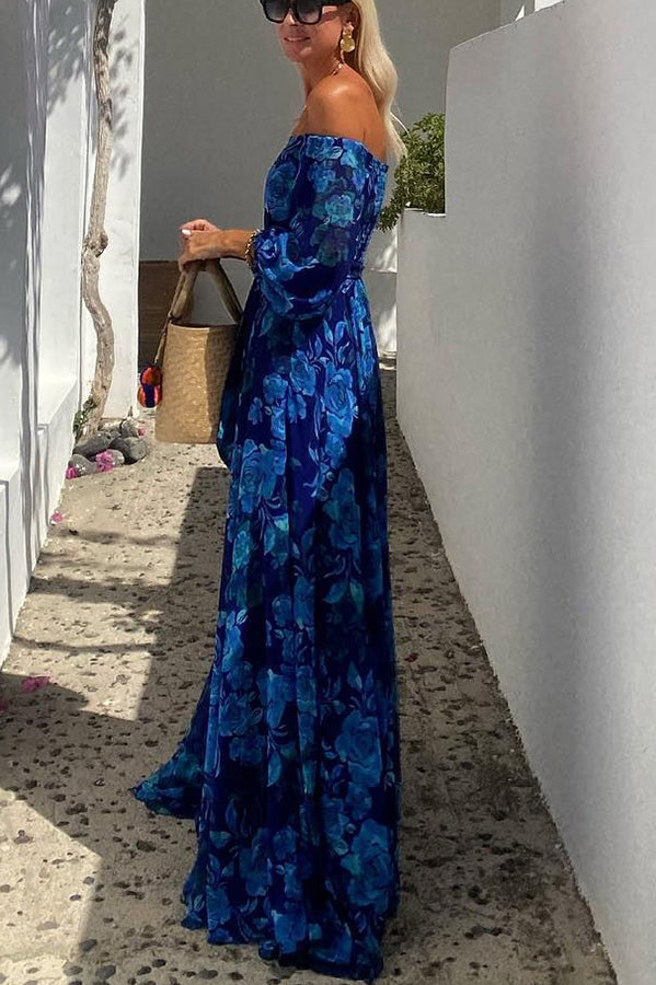 Elegant Ladies Floral Maxi Evening Dress