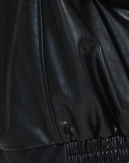 Women's Faux Leather Jacket Oversized Comfortable Black