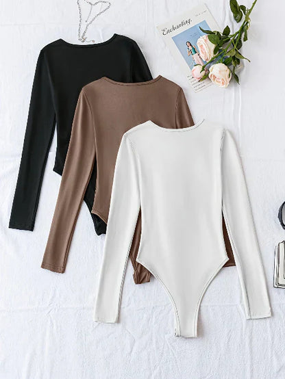 Women's Long Sleeve Bodysuits 3-Pack