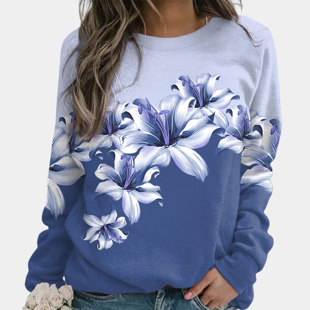 Women's Floral Sweatshirt Soft Breathable Long Sleeve