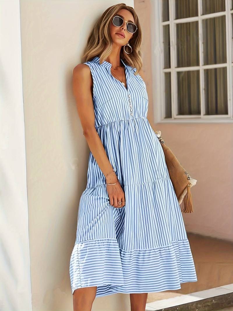 Women's Striped Sleeveless Summer Dress