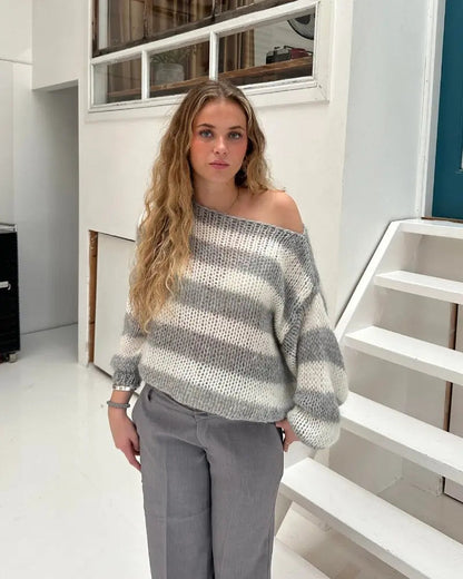 Women's Asymmetrical Sweater Long Sleeve Textured