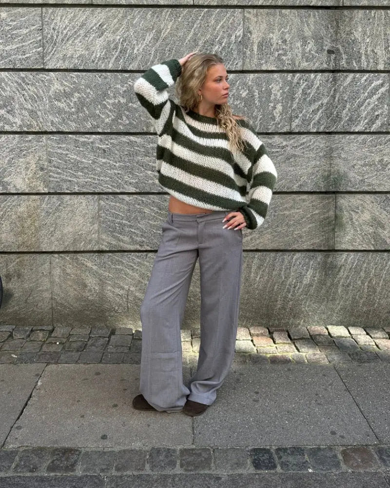 Women's Asymmetrical Sweater Long Sleeve Textured